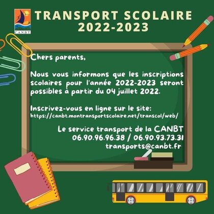 Inscription au transport scolaire pour la rentrée 2022-2023